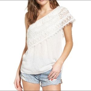 Socialite Crochet One Shoulder Top